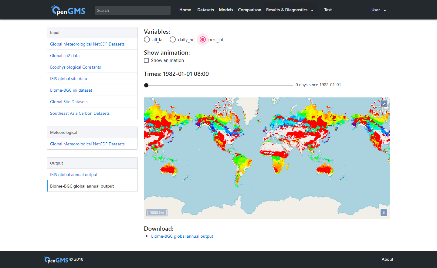 Biome-BGC annual output